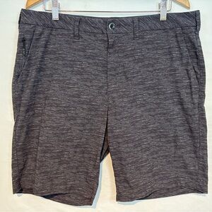 Express Men's Stretch Plus Moisture-wicking Slim Shorts, Grey Marbled, Size 36